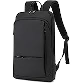 AUGUR Business Slim Backpack for Men Women 15.6 inch Water Resistant Laptop Backpack with USB Charger Computer Notebooks Lightweight Small Backpacks For School/Travel/Business/Work/College Bag