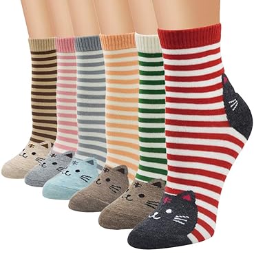 MAGIMODAC Damensocken Wintersocken Baumwollsocken Wollsocken Stricksocken Damen Mädchen Winter Socken Baumwolle mit Tiermotiv