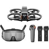 DJI Avata 2 Fly Smart Combo (Three Batteries), FPV Drone with Camera 4K, Immersive Experience, One-Push Acrobatics, Built-in Propeller Guard, 155° FOV, Camera Drone with Goggles N3 and RC Motion 3