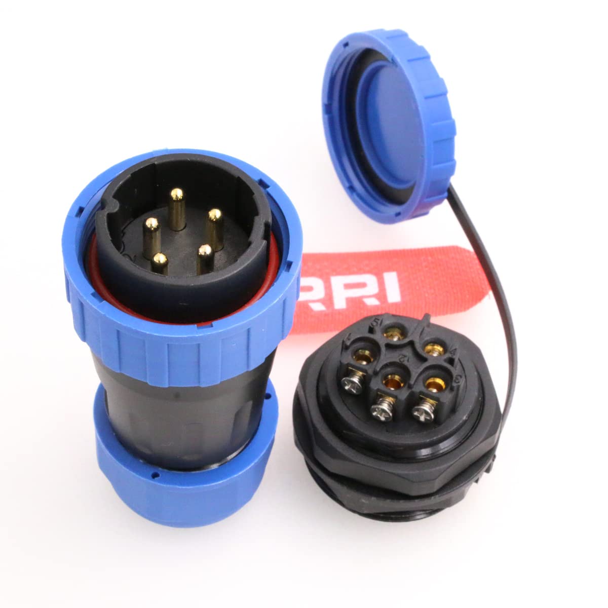 DRRI TY28 380V 25A High Voltage Solder-Free Waterproof Screw Crimp Rear Nut Panel Mount Connector 5Pin Male Plug Female Socket