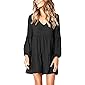Amoretu Women Summer Tunic Dress V Neck Casual Loose Flowy Swing Shift Dresses