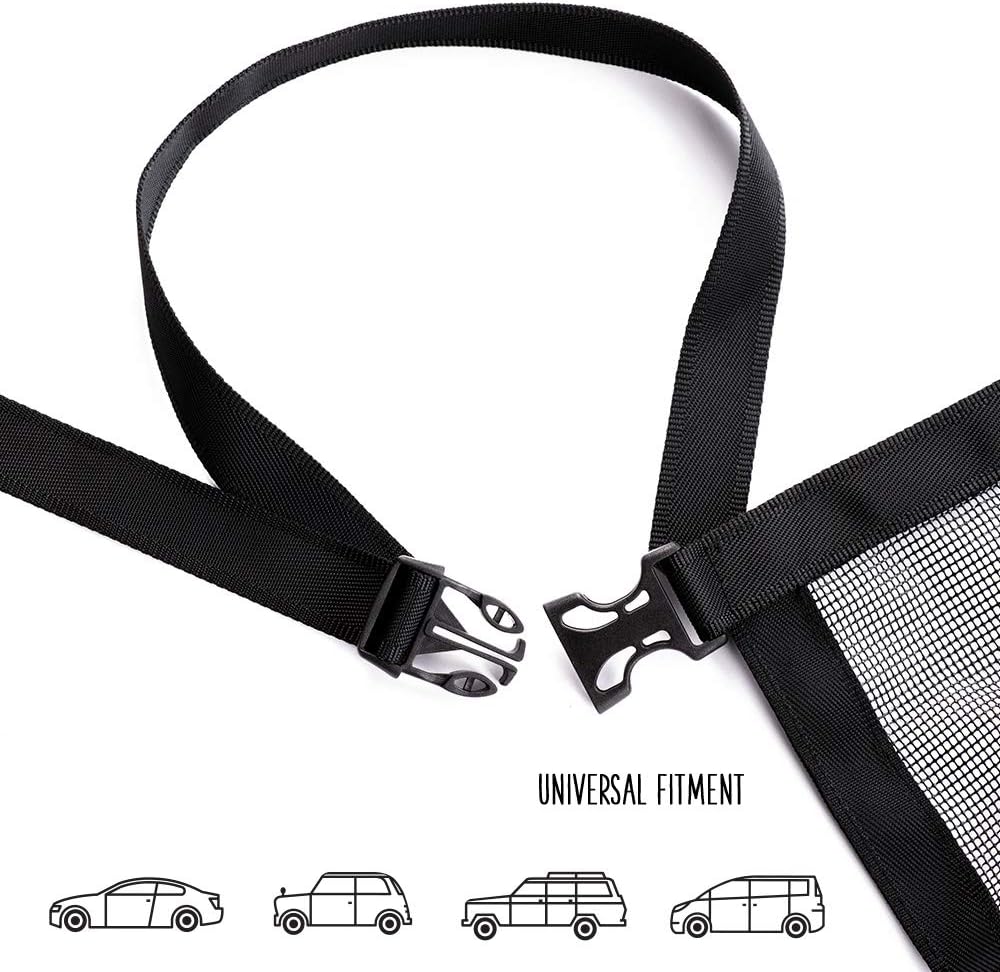 DOGUAL Car Dog Net Barrier - Universal Fit Sturdy Mesh, Easy to Install, Convenient for Air Conditioning, Easy to Clean & with Flexible Bungee Cords for Seat Movement : Pet Supplies