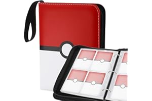 GEEPIN Card Binder 4 Pocket, Trading Card Holder Fits 400 Cards. Trading Card Album Folder with Zipper for Sports, Game Card Case.