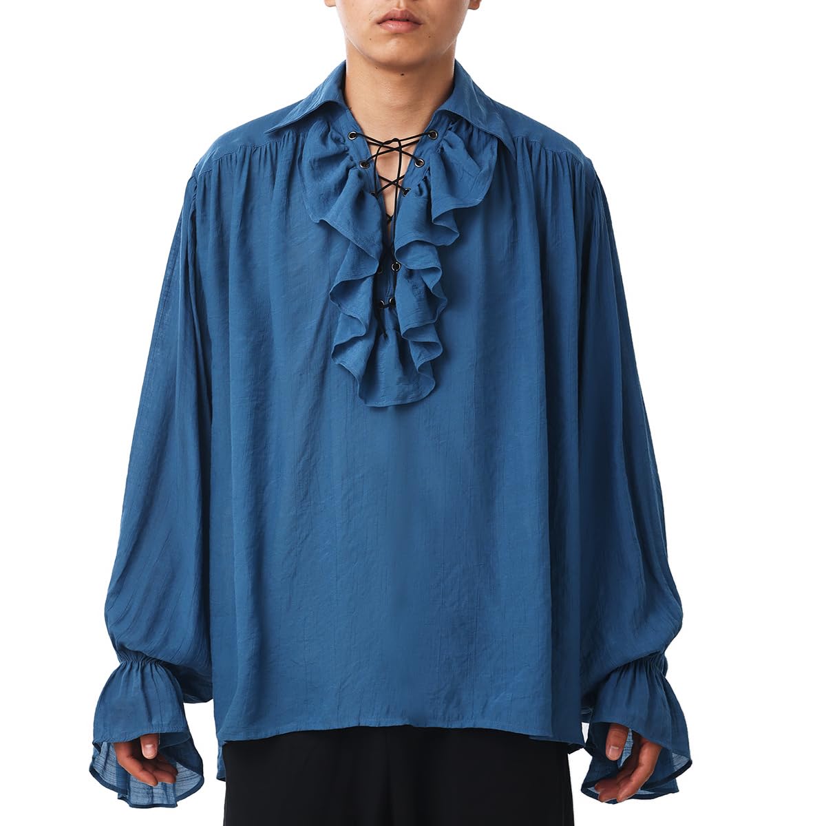 GRACEART Men Medieval Pirate Shirt Women Vampire Renaissance Shirts Nordic Captain Victorian Tops