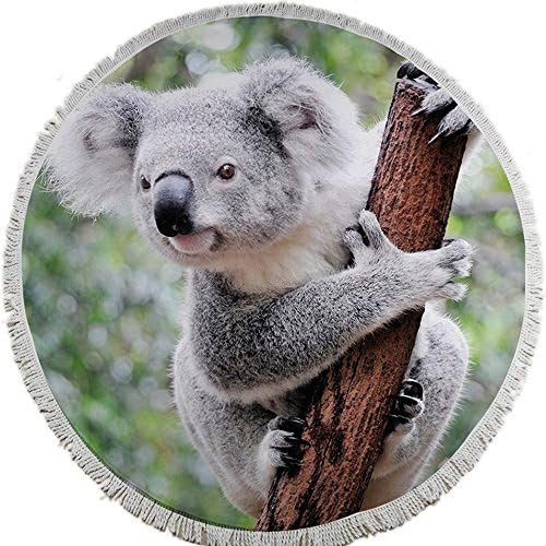 59" 1.5LB Thick Round Beach Towel with Tassel (Koala)