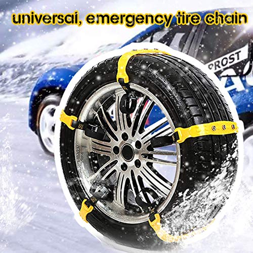 FairyMe Tire Chains Car Safety Chains Cable Traction Mud (Yellow Narrow)
