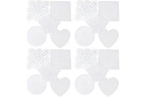 TOFFICU 50 Pcs 7 Count Plastic Canvas Sheets, Mesh Plastic Canvas Sheets, Plastic Mesh Sheet Plastic Grid Sheet 5 Styles for Cross Stitch and Embroidery Projects for Acrylic Yarn Crafting, Knit & Crochet