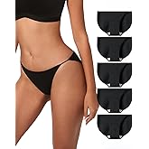 LUCKMEEY Cotton Underwear for Women Sexy Underwear High-Cut Underwears No Show Underwears Panties No Line Briefs 5 Pack