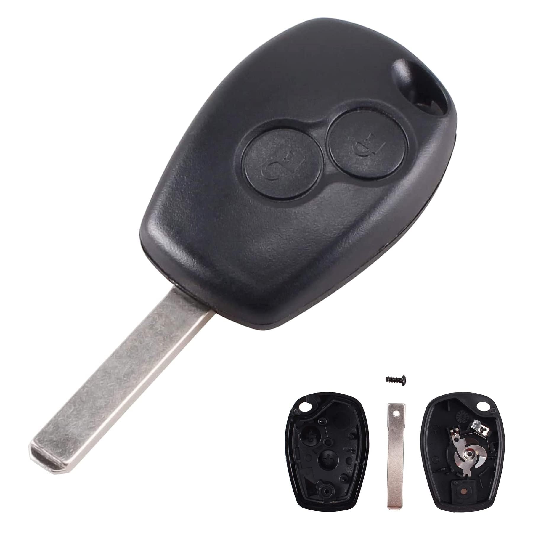 Heart Horse 2 Buttons Remote Car key Case Shell with Blade Replacement Compatible with Ren-ault Vauxhall Vivaro Twingo Dacia Duster Clio Megane Kangoo Modus