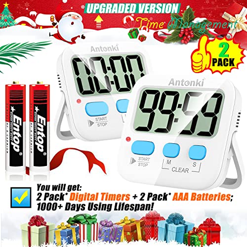 Timer, Timer for Kids, Kitchen Timer, 2 Pack Digital Timer for Cooking