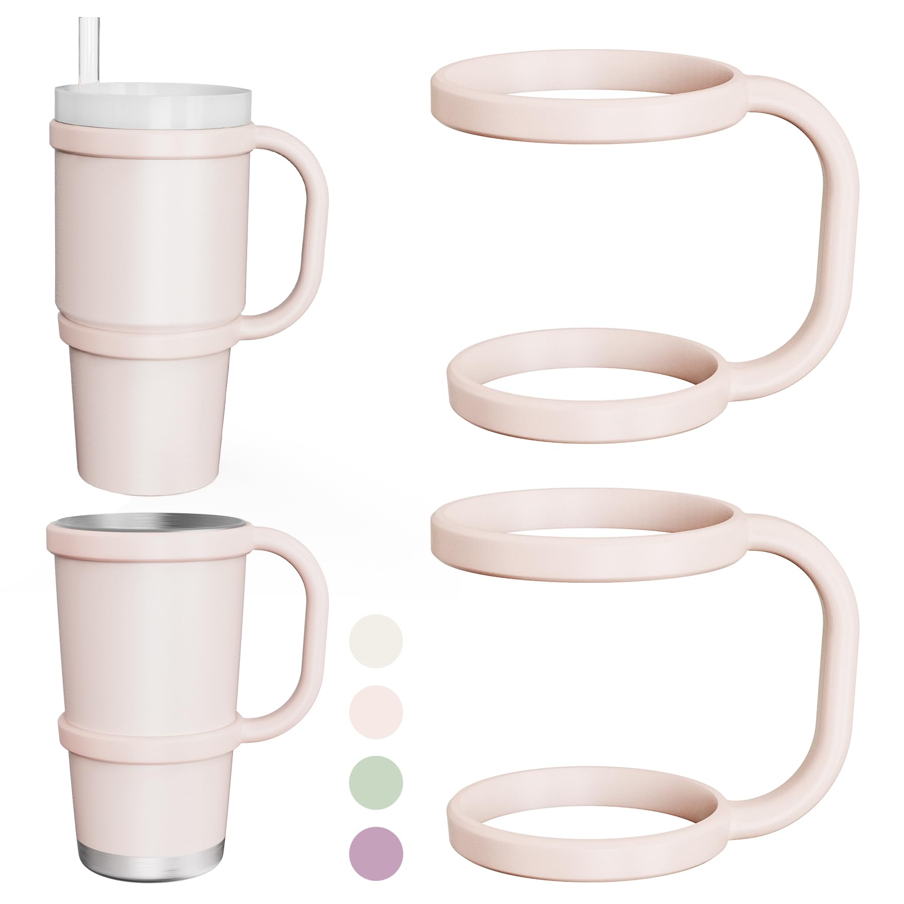 Photo 1 of NiHome Tumbler Handles Compatible with 20oz Stanley Quencher 20oz YETI Rambler Tumblers, Silicone Tumbler Handles for Home Travel Outdoors Daily Use, BPA-Free and Dishwasher Safe, Pink