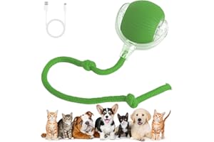 COMASUA Interactive Rolling Dog Ball,Electric Dog Ball Toy,2024 New Interactive Rolling Ball Dog Toy,Viral Rolling Ball for Dog/Cat,360° Smart Automatic Rolling Ball Toy Rechargeable（Green）