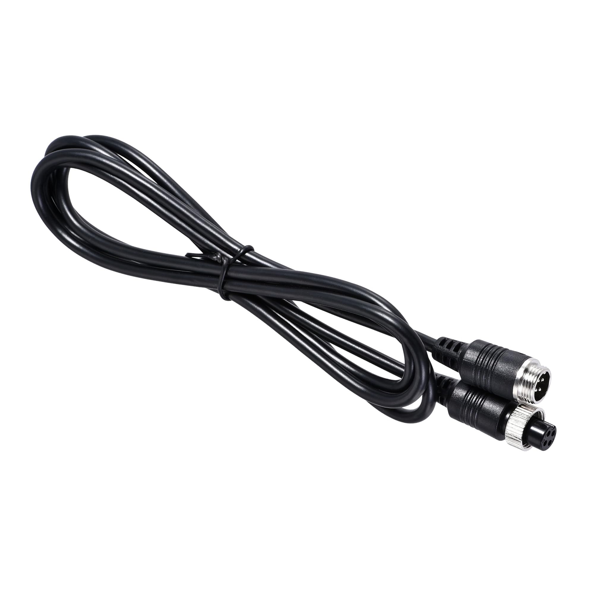M METERXITY Copper Video Aviation Cable - for CCTV Connection, Male to Female Extension Cable, Apply to Connect CCTV/Computer/Outdoor (1.5M, 4-Pin, Black)