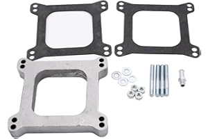 GSKMOTOR 1" Aluminum Carb Carburetor Spacer W/ 3/8" Vacuum Tube fits F-ord M-opar Holley