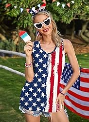 For G and PL 4th of July Women's Red White Blue