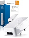 devolo dLAN 550 duo+ Powerline adapter (500 Mbps, 2x LAN ports, compact housing, LAN, Powerline, simple LAN network from a power socket), white