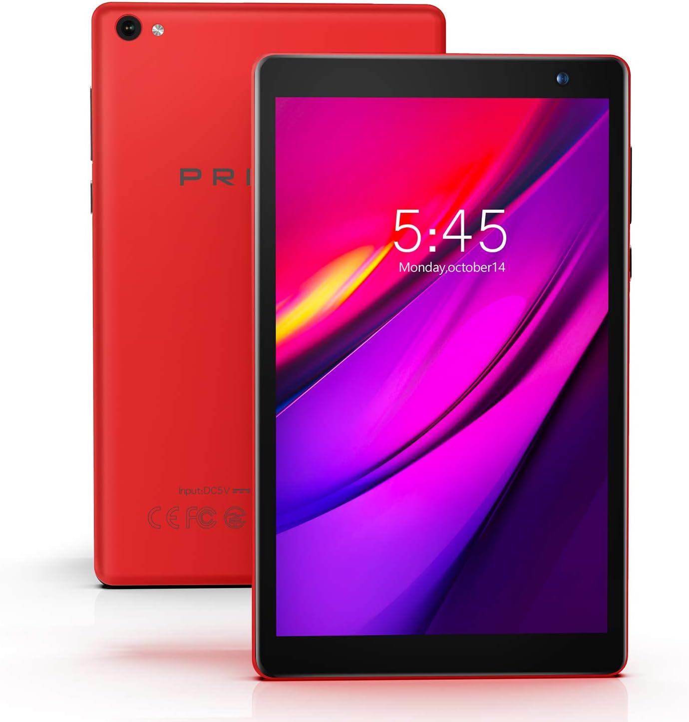 Pritom 7 inch Tablet - Android 10.0 Tablet PC with 32 GB Storage, Quad Core Processor, HD IPS Display, Dual Cameras, WiFi, Bluetooth - Android Tablet,Red
