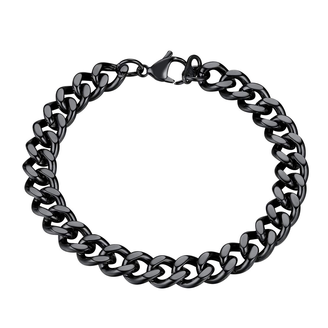 FindChic Men Cuban Link Bracelets Black Chain Bracelet for Men