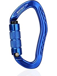XINDA Small Auto Locking Carabiner - Twistlock Rock Climbing Carabiner Clip, Self Locking Arborist Carabiner Heavy Duty Ear Shaped Hammock Carabiners For Camping, Rappelling, Mountaineering, Caving