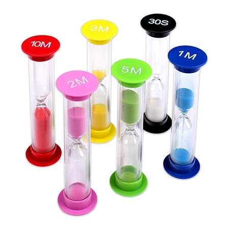 Schramm® 6er Pack Sanduhren Sanduhr Sandclock Sand Uhren Eieruhr Uhr