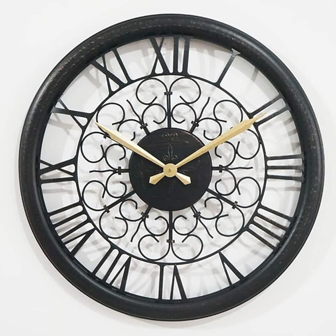 23" Large Wall Clock Hollow Clock Industrial Retro Creative Wall Clock