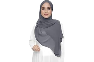 LINA & LILY Premium Chiffon Hijab Head Scarf Shawl Wrap for Muslim Women Lightweight