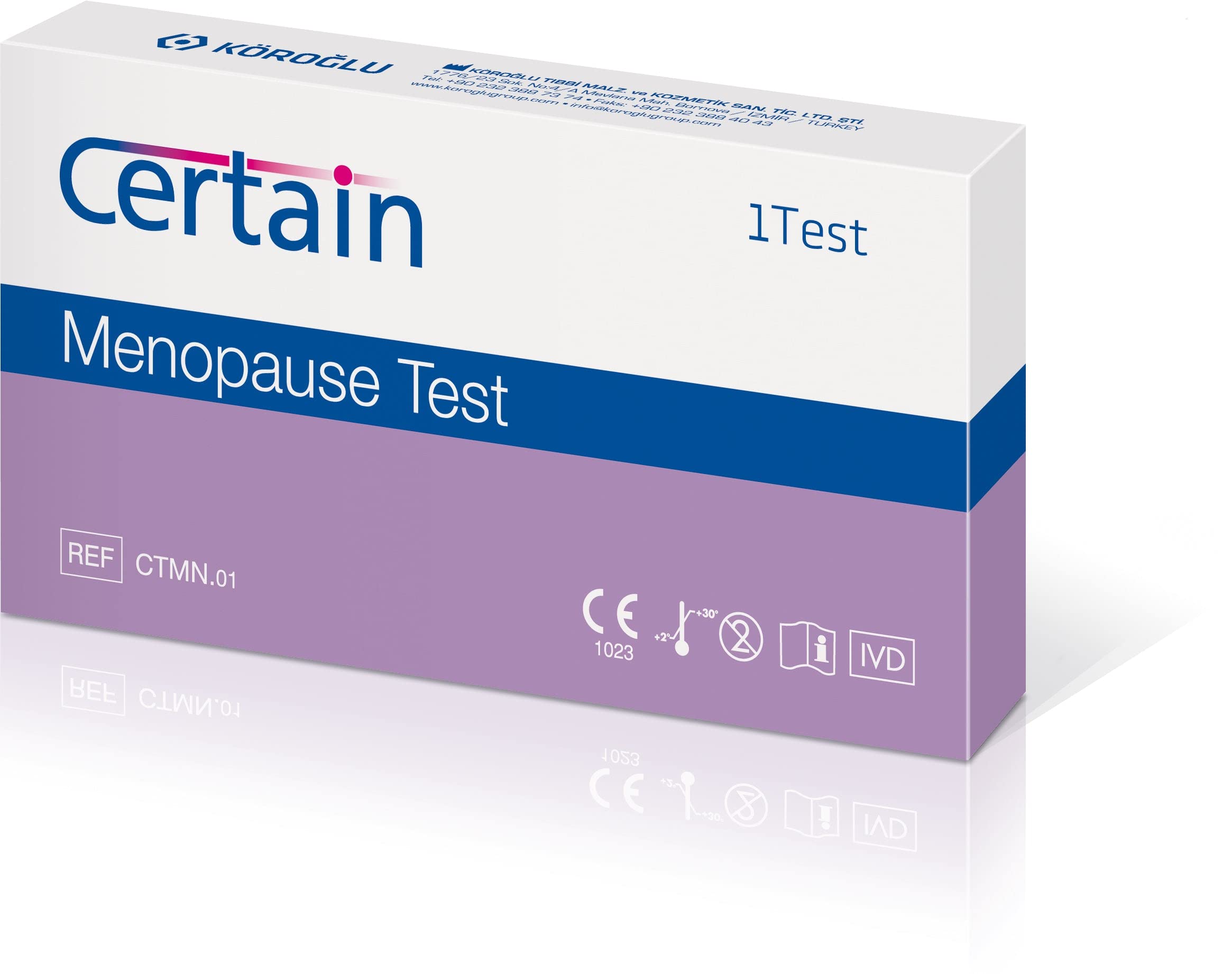 Certain Menopause Test Kit for Women 1 Test - Perimenopause Test Kit, FSH Test Menopause, Pre Menopause Test - Hormone Testing Kit Women, Menopause Tests for Accurate Results