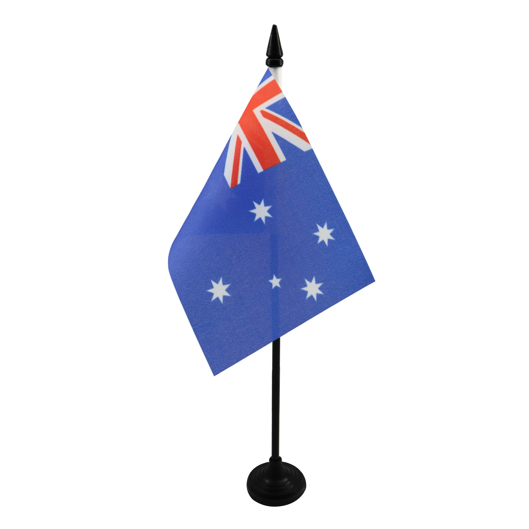 AZ FLAG - Australia Table Flag 4'' x 6'' - Australian Office Mini Banner 100% Polyester 15 x 10 cm - Mini Desk Flag with 10'' Pole and Black Plastic Base โ image 1