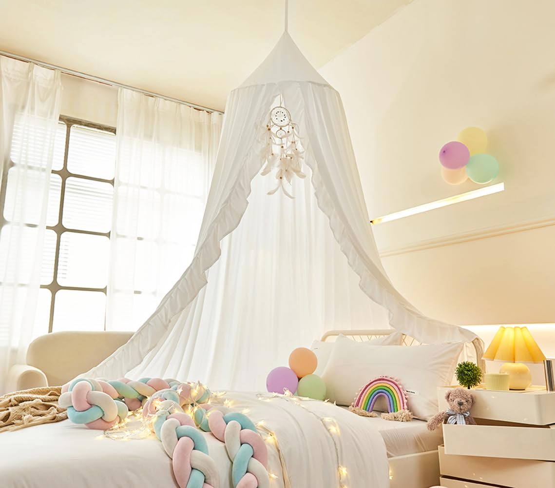 Photo 1 of Mengersi Bed Canopy for Girls, White, Modern Style, 5"W x 5"L 94.5"H