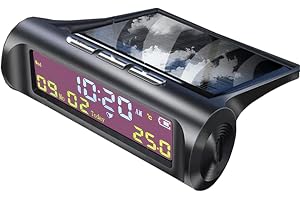 Startbuymore Solar Car Digital Clock, Portable Auto Truck Solar Powered, Date for temperature LCD Display