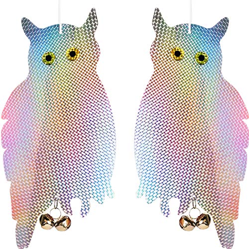 Besmon Owl Bird to Scare Birds Away(2 Pack bird scare)Garden Owls to Keep Birds Away from Patio Besmon Owl Bird to Scare Birds Away(2 Pack bird scare)Garden Owls to Keep Birds Away from Patio