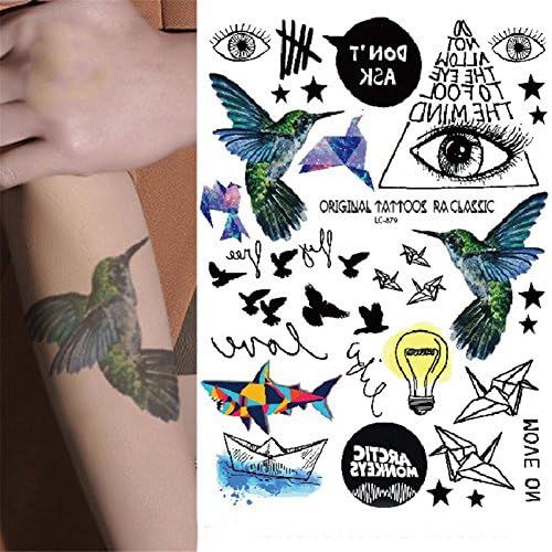 Tattoo Sticker Eyes Bird Pattern Decal Body Art Fake Transfer
