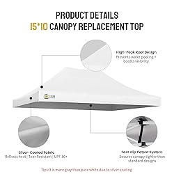 CROWN SHADES 10x15 Canopy Replacement Top - Only