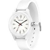 F.ZEGAO Large Dial Waterproof Watches for Women, Easy Read Simple Nurse Watch with Second Hand, Ladies Watches with Silicone Band for Swimming, 40mm Diameter