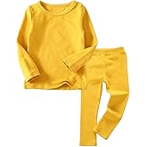 JWWN Toddler Boys Girls Thermal Underwear Long Sleeve T-shirt Leggings 2Pcs Kids Winter Base Layer Set, 12Months-8Years