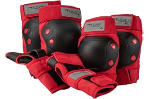 Flybar Knee and Elbow Pads, Wrist Guards Safety Gear-Multi Sport Protection for Skateboard, BMX, Pogo, Inline Skating, Scooter-Kids, Teen, Adult Sizes