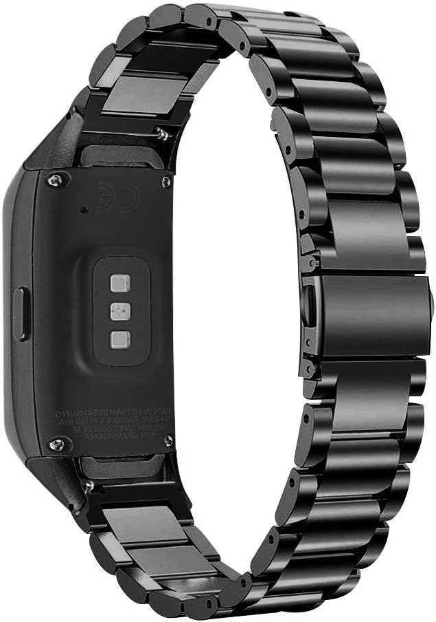 TenCloud Strap for Galaxy Fit Straps Replacement Metal Stainless Steel Arm Bands Bracelet Wristbands Compatible with Samsung Galaxy Fit SM-R370 Activity Tracker (Black) - Image 5