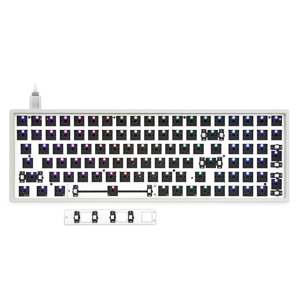 EPOMAKER GK96X RGB Hotswap Custom DIY Kit for 96% Keyboard with Split Spacebar Module, PCB Mounting Plate Case (GK96X, White)
