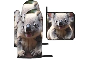 Cute Koala Oven Mitts and Pot Holders Sets. 3piece Set, Suitable for Cooking, Grilling, Kitchen use, etc.