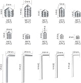 Xiaomoyu 290 Pcs Cone Cup Point Grub Screws M3-M8 with Allen Keys Stainless view 2