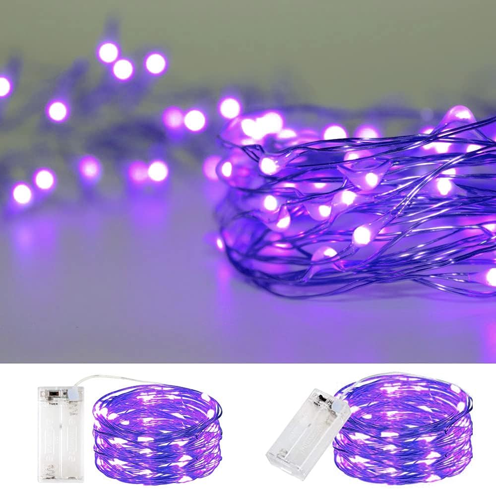 String Lights - String Lights, Waterproof LED String Lights,2 Pack 20ft 60 LED Festival Decorations Crafting Battery Powered Copper Wire Starry Fairy Lights