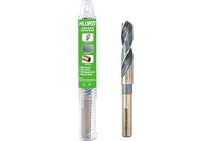 HLOFIZI 33/64" Cobalt Drill Bit Black and Gold Coated for Metal, Steel, Cast Iron, with 1/2" Reduced Shank