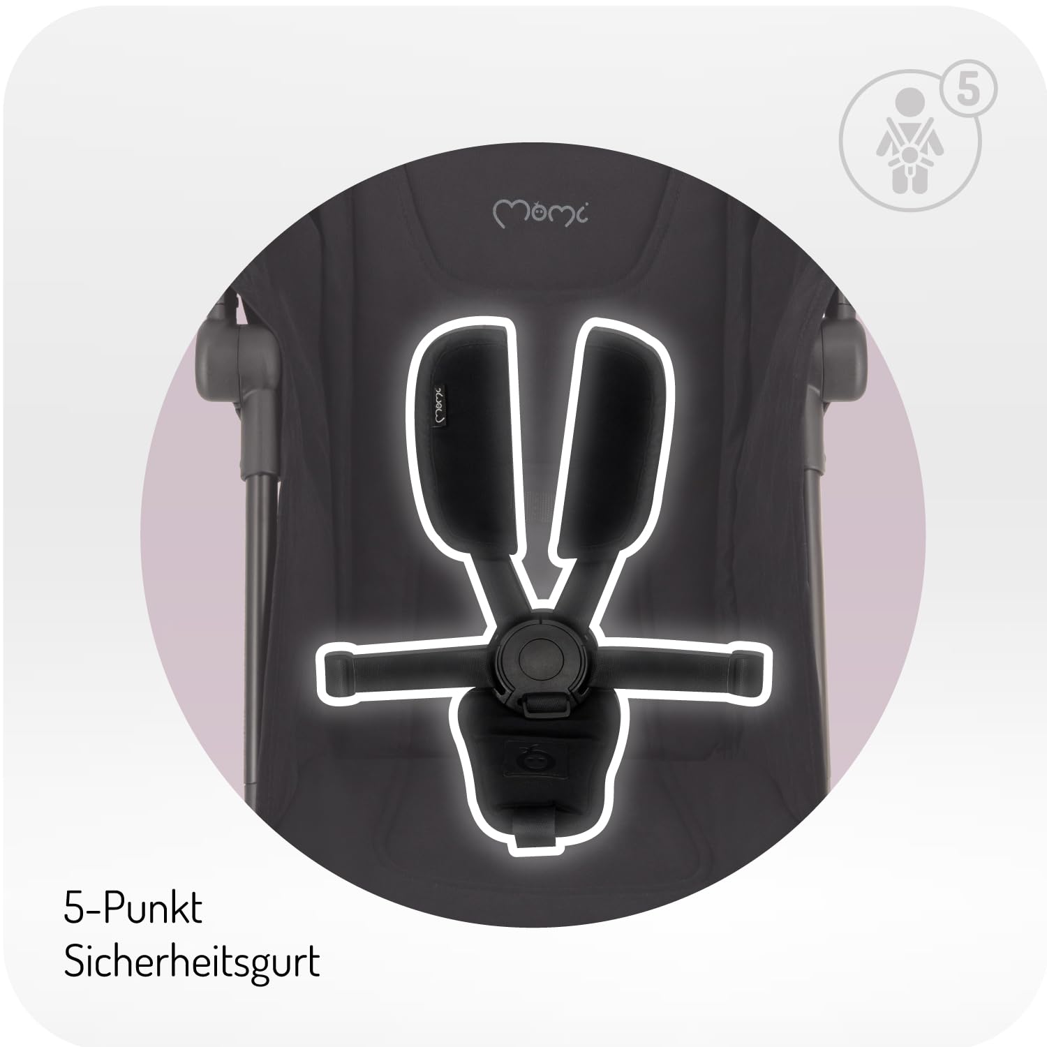 MoMi GRACE Reise Buggy Klein Zusammenklappbar - Kinderwagen Klappbar für Kinder bis 15kg ab 6 Monaten - Reisebuggy für Handgepäck Geeignet - Kinderbuggy Leicht 6,2kg - 5-Punkt-Sicherheitsgurt 4