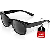 MORK&SUKY Safety Glasses with Side Shields，ANSI Z87.1 Certified Protective Eyewear for Work & Outdoor Use.