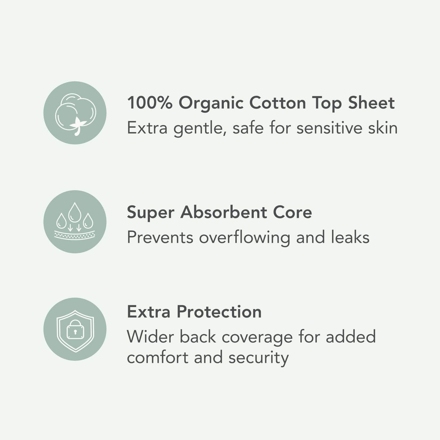 Rael Organic Cotton Cover Sanitary Towels, Heavy Absorbency, Ultra Thin Period Pads with Wings for Women Unscented - Image 3