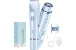 CHECKSIMPLE Dermave Bikini Shaver,Bikini Trimmer for Women,2-in-1 Electric Razors for Women(Sky Blue)