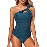 Tempt Me Two Piece Tankini Bathing Suits for Women One Shoulder Swim Top with Bottom Swimsuits