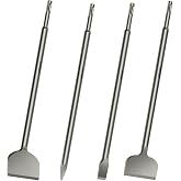 4PCS SDS Plus Chisel Bit Set, 16" Point &amp; Flat Scaling Chisels | Includes 3" &amp; 15&deg; Scaling Chisels, 42CrMo Alloy Steel Bits for SDS-Plus Rotary Hammer Drill, Removing Brick, Tile &amp; Masonry