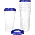 PLASTICPRO 48 Oz Twist Top Deli Containers - Clear Bottom, Purple Lids, Reusable Food Storage, 4-Pack - View #2