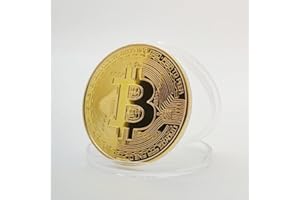 1-Piece Gold Plated Bitcoin Coins – Premium Fake Money Collectibles, Commemorative Gold Coins for Crypto Enthusiasts & Gift I